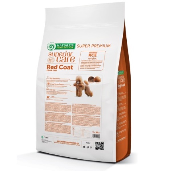 Nature’s Protection Red Coat Grain Free Lamb Adult Small and Mini Breeds - Суха храна с агнешко за израснали кучета от дребни породи с червена козина
